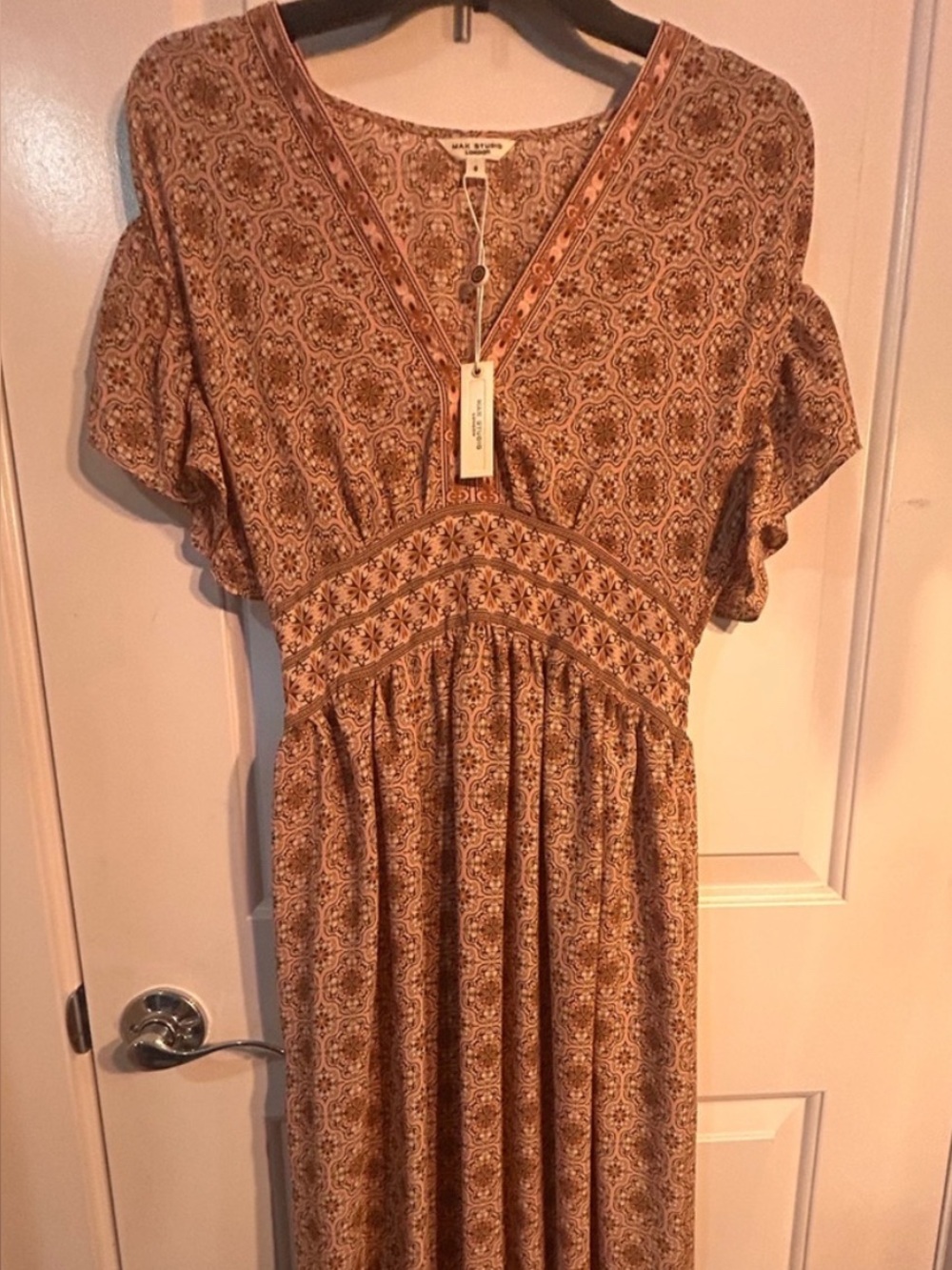 Max Studio - Blush Olive tiered maxi dress